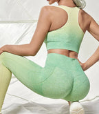 Seamless Gradient Color Yoga Workout Clothes