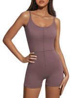 Womens One Piece Jumpsuits Shorts Rompers Sexy Bodysuit Workout Summer Outfits Gym Yoga Fashion Trendy Clothes Nutmeg S